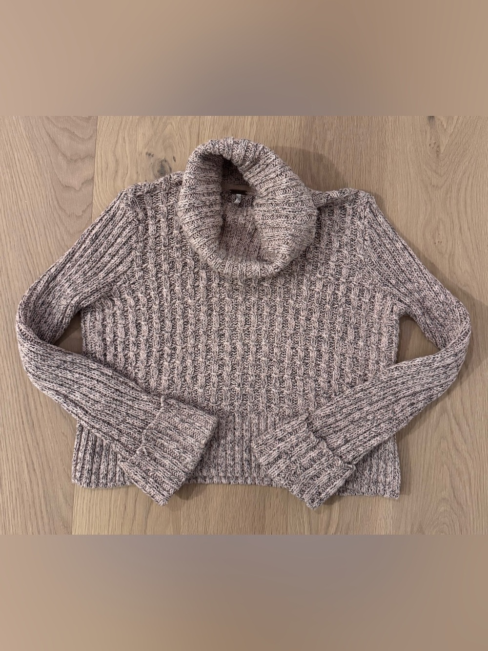 Free People Twisted Cable Knit Turtleneck Sweater - Size Small - Picture 2 of 4